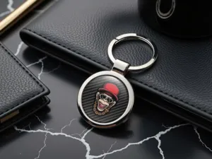 Schlüsselbandhalter mit Anhänger Pro Max Metalloptik